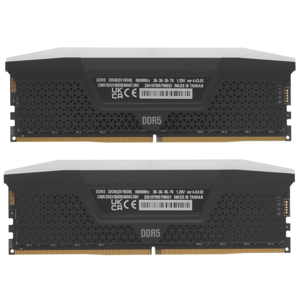 Оперативная память Corsair DDR5 32GB (2x16GB) 5600MHz RGB