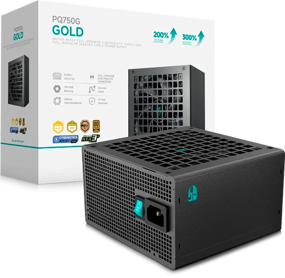 Блок питания Deepcool Gamerstorm PQ750G (750W, 80+ Gold, APFC, 20+4 pin)