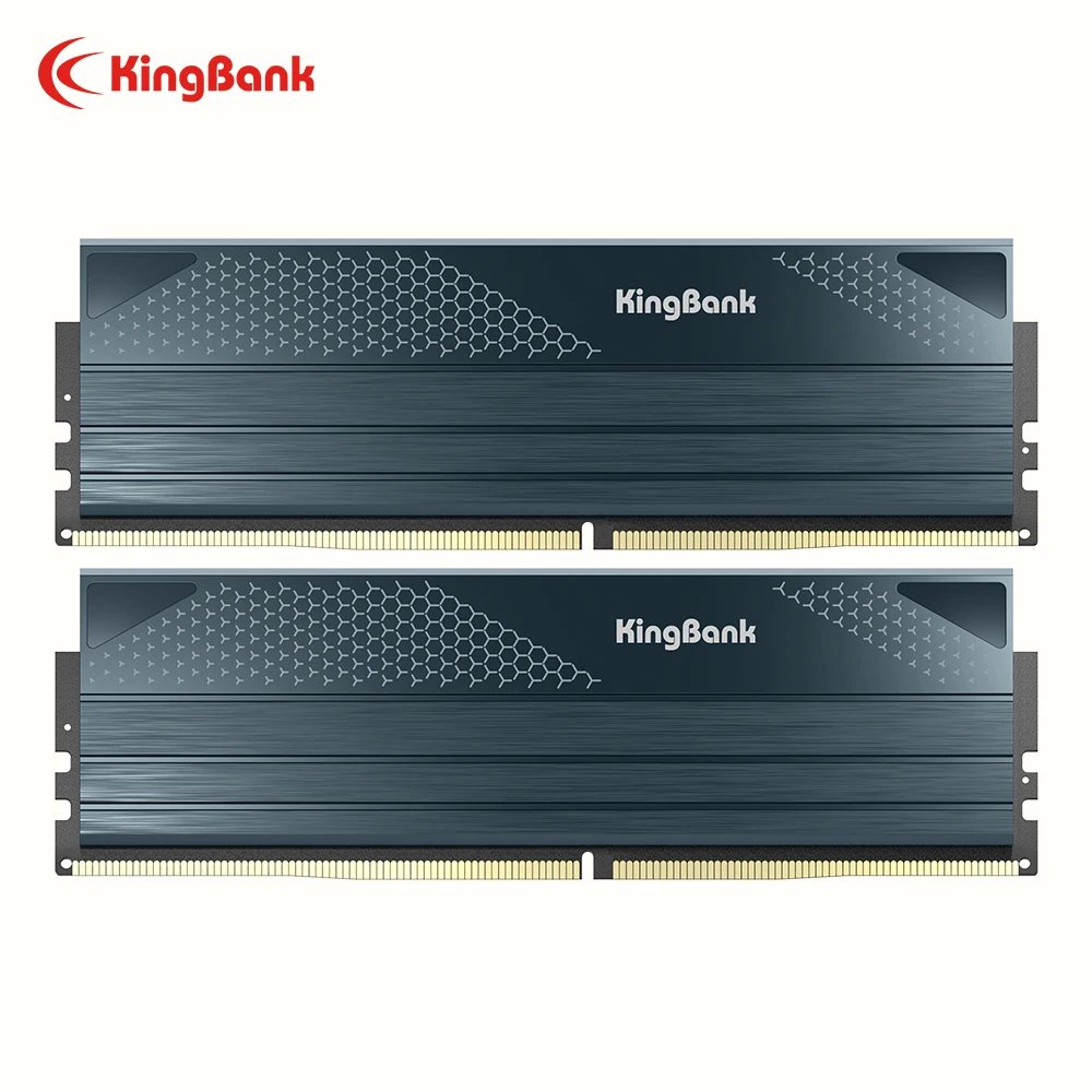 KingBank DDR5 32GB 6400MHz (16GB*2) Longdimm Black Heatsink DRAM (Hynix M-die C32)