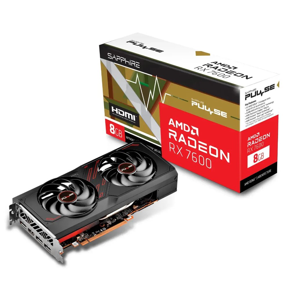 Sapphire PULSE AMD Radeon RX 7600 GAMING OC 8GB GDDR6